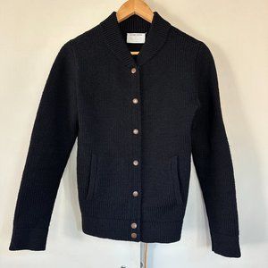 Patrik Ervell Black Wool Baseball Jacket Medium